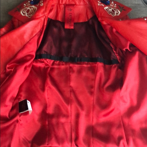 DENIMAXX COUTURE RED LEATHER JACKET - Picture 9 of 10